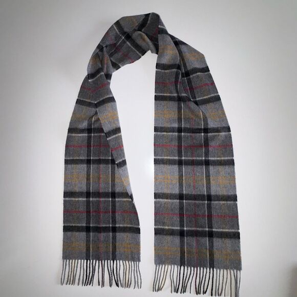 Barbour Classic Tartan Plaid Lambswool and Cashmere Scarf  72 x 10 - Picture 1 of 10